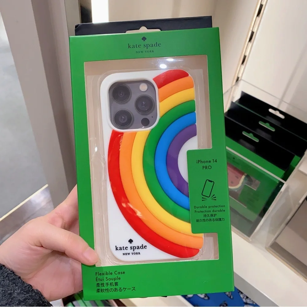 Kate Spade Rainbow silicion iPhone 14 Pro Case